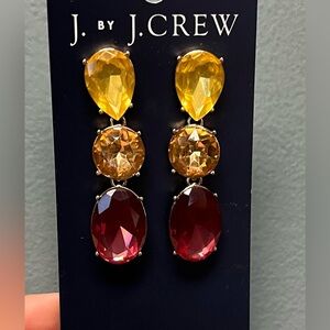 JCrew triple drop crystal earrings